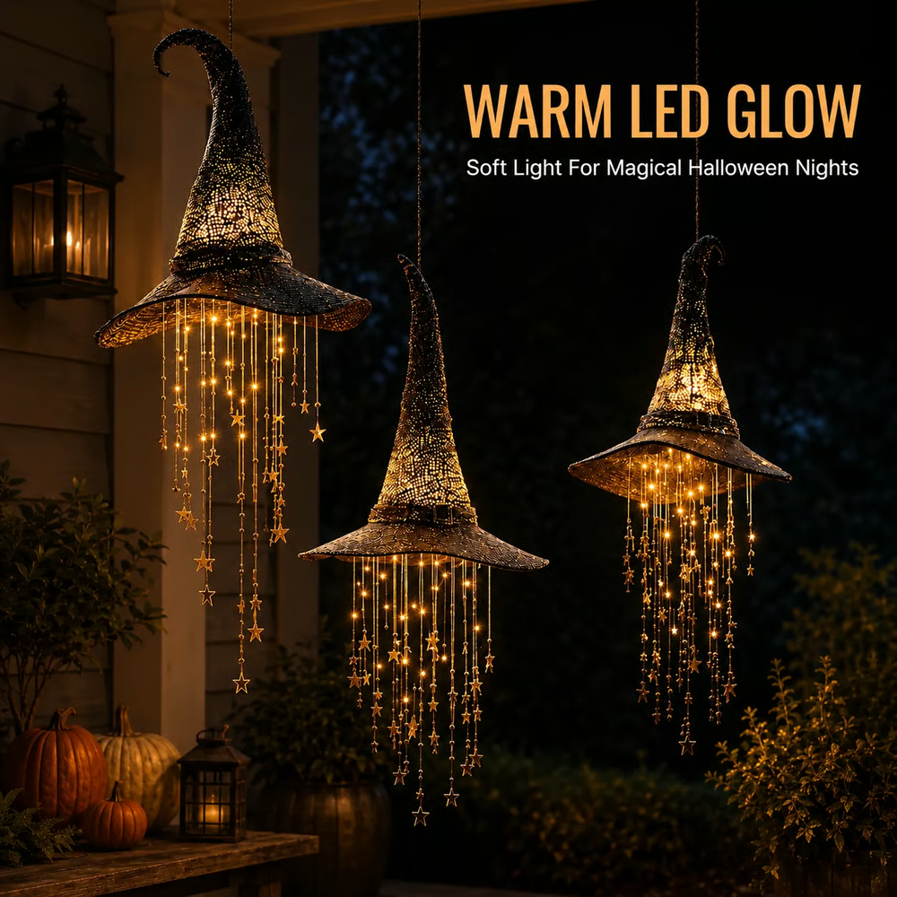 🔮 Lighted Witch Hat Hanging Chime Where Halloween Magic Meets Enchanted Glow