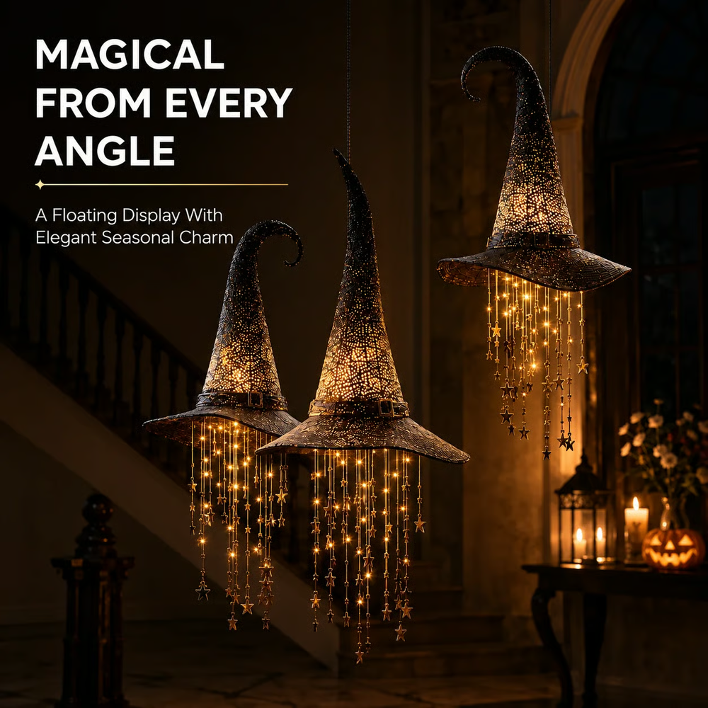 🔮 Lighted Witch Hat Hanging Chime Where Halloween Magic Meets Enchanted Glow